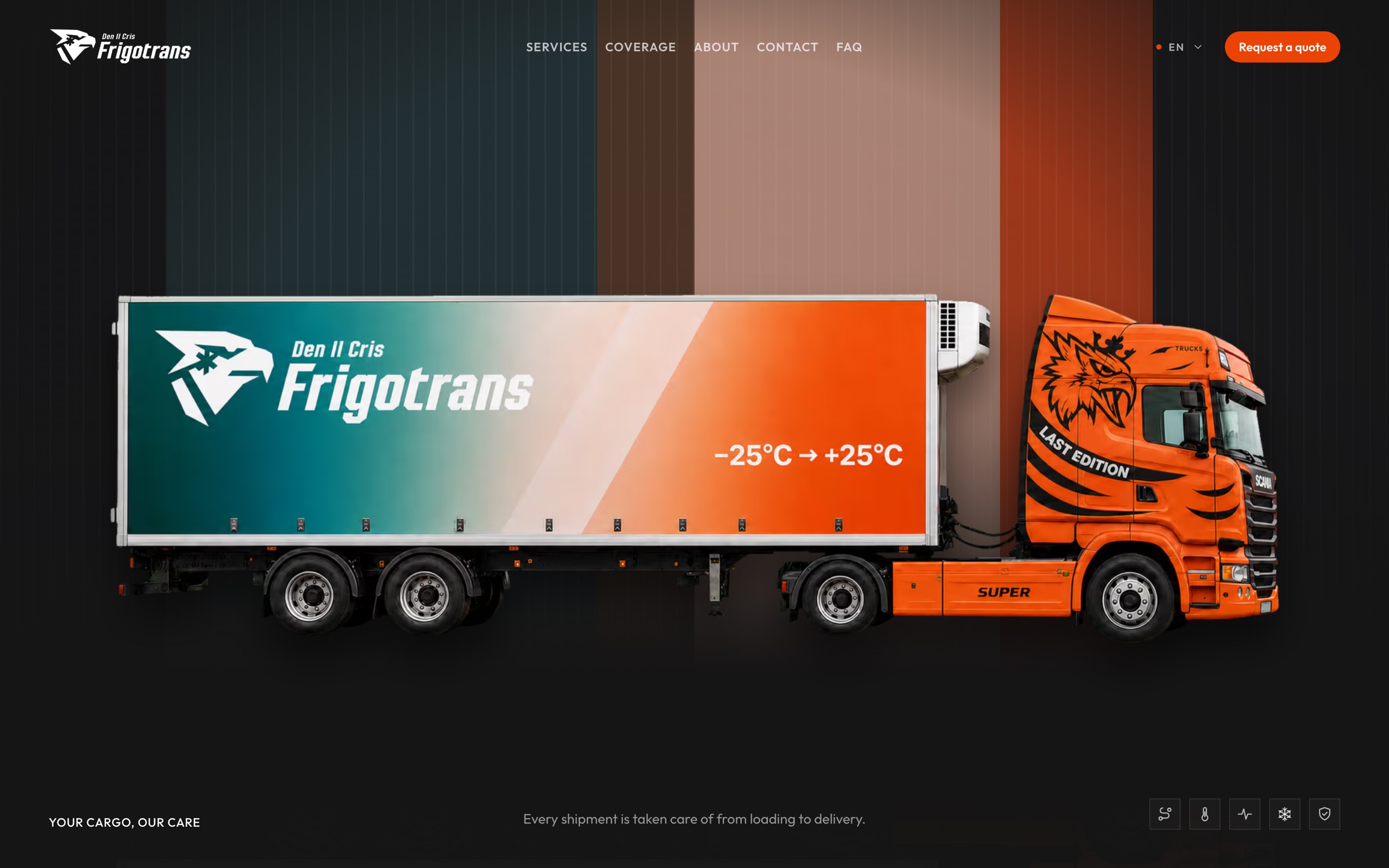 Den Il Cris Frigotrans — live website homepage